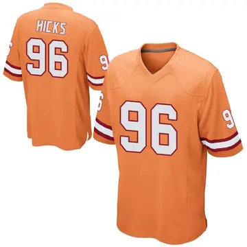 Nike Akiem Hicks Men's Game Tampa Bay Buccaneers Orange Alternate Jersey