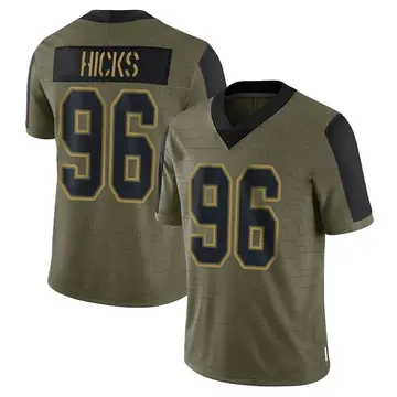 Nike Akiem Hicks Men's Limited Tampa Bay Buccaneers Olive 2021 Salute To Service Jersey