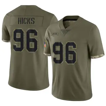 Nike Akiem Hicks Men's Limited Tampa Bay Buccaneers Olive 2022 Salute To Service Jersey