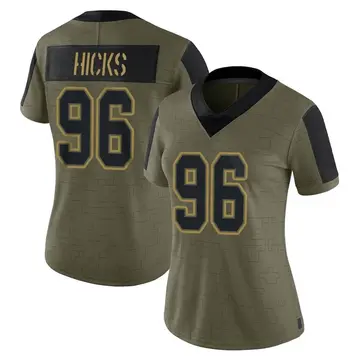 Nike Akiem Hicks Women's Limited Tampa Bay Buccaneers Olive 2021 Salute To Service Jersey