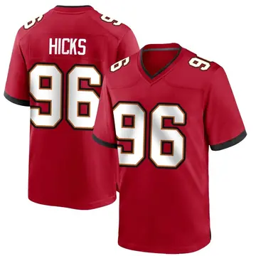 Nike Akiem Hicks Youth Game Tampa Bay Buccaneers Red Team Color Jersey