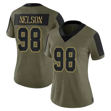 Nike Anthony Nelson Women's Limited Tampa Bay Buccaneers Olive 2021 Salute To Service Jersey