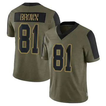 Nike Antonio Brown Men's Limited Tampa Bay Buccaneers Olive 2021 Salute To Service Jersey