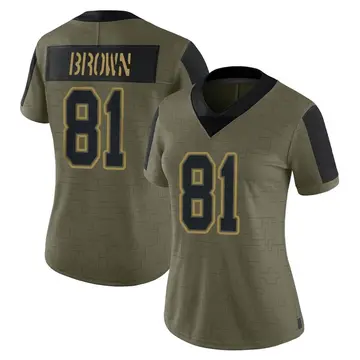 Nike Antonio Brown Women's Limited Tampa Bay Buccaneers Olive 2021 Salute To Service Jersey