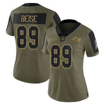 Nike Ben Beise Women's Limited Tampa Bay Buccaneers Olive 2021 Salute To Service Jersey