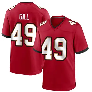 Nike Cam Gill Men's Game Tampa Bay Buccaneers Red Team Color Jersey