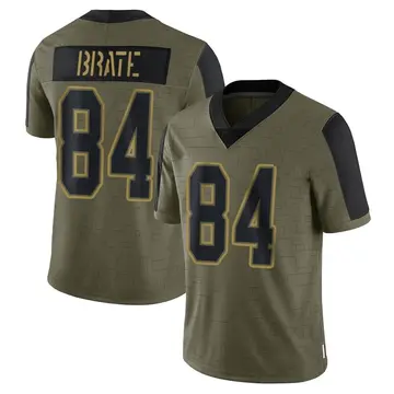 Nike Cameron Brate Men's Limited Tampa Bay Buccaneers Olive 2021 Salute To Service Jersey