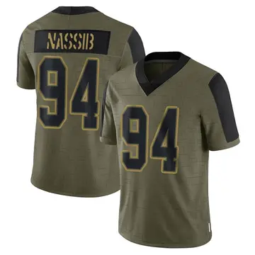 Nike Carl Nassib Men's Limited Tampa Bay Buccaneers Olive 2021 Salute To Service Jersey