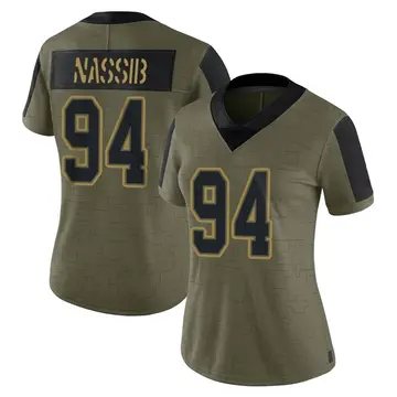 Nike Carl Nassib Women's Limited Tampa Bay Buccaneers Olive 2021 Salute To Service Jersey