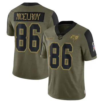 Nike Codey McElroy Men's Limited Tampa Bay Buccaneers Olive 2021 Salute To Service Jersey
