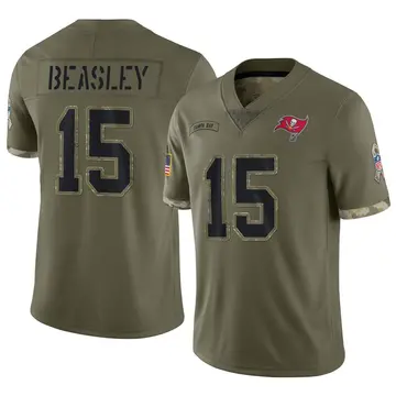 Nike Cole Beasley Men's Limited Tampa Bay Buccaneers Olive 2022 Salute To Service Jersey