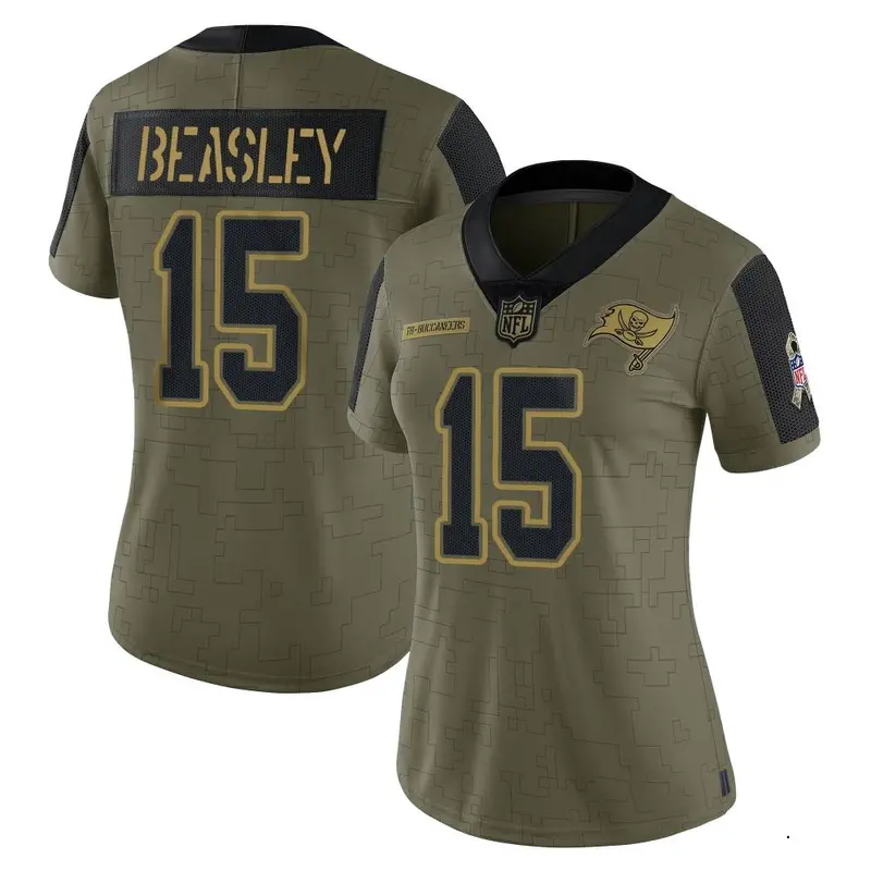Nike Cole Beasley Women's Limited Tampa Bay Buccaneers Olive 2021 Salute To Service Jersey