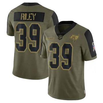 Nike Curtis Riley Men's Limited Tampa Bay Buccaneers Olive 2021 Salute To Service Jersey