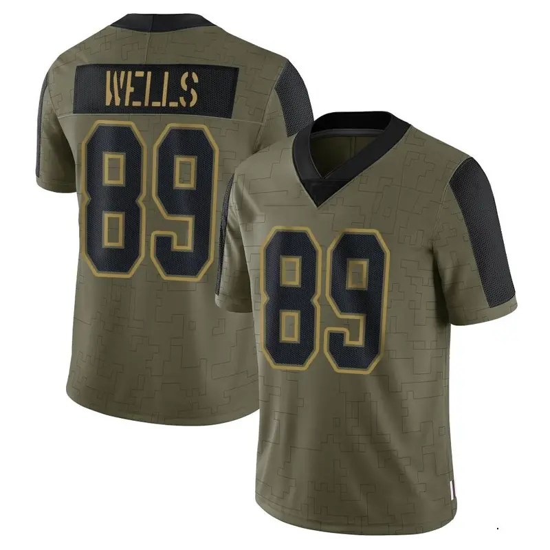 Nike David Wells Men's Limited Tampa Bay Buccaneers Olive 2021 Salute To Service Jersey