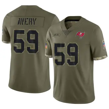 Nike Genard Avery Men's Limited Tampa Bay Buccaneers Olive 2022 Salute To Service Jersey
