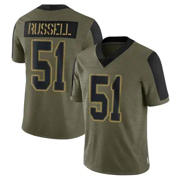 Nike J.J. Russell Men's Limited Tampa Bay Buccaneers Olive 2021 Salute To Service Jersey