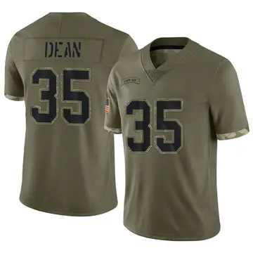 Nike Jamel Dean Men's Limited Tampa Bay Buccaneers Olive 2022 Salute To Service Jersey