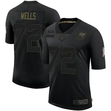 Nike Josh Wells Men's Limited Tampa Bay Buccaneers Black 2020 Salute To Service Jersey