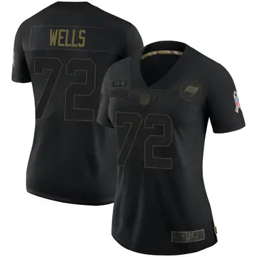Nike Josh Wells Women's Limited Tampa Bay Buccaneers Black 2020 Salute To Service Jersey