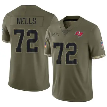 Nike Josh Wells Youth Limited Tampa Bay Buccaneers Olive 2022 Salute To Service Jersey