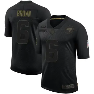 Nike Kameron Brown Men's Limited Tampa Bay Buccaneers Black 2020 Salute To Service Jersey