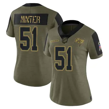 Nike Kevin Minter Women's Limited Tampa Bay Buccaneers Olive 2021 Salute To Service Jersey