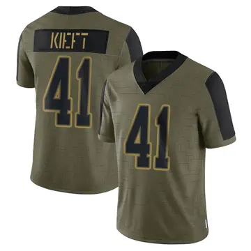 Nike Ko Kieft Men's Limited Tampa Bay Buccaneers Olive 2021 Salute To Service Jersey