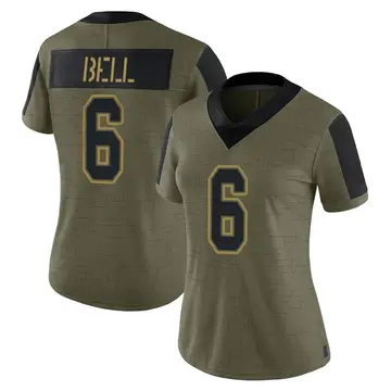Nike Le'Veon Bell Women's Limited Tampa Bay Buccaneers Olive 2021 Salute To Service Jersey