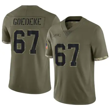 Nike Luke Goedeke Men's Limited Tampa Bay Buccaneers Olive 2022 Salute To Service Jersey