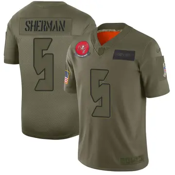 Nike Richard Sherman Men's Limited Tampa Bay Buccaneers Camo 2019 Salute to Service Jersey