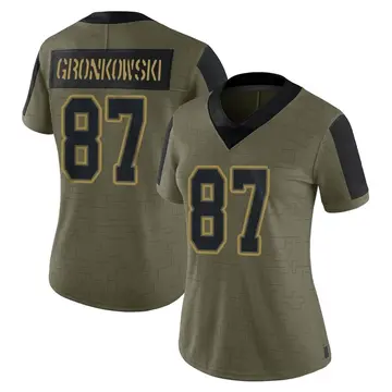 Nike Rob Gronkowski Women's Limited Tampa Bay Buccaneers Olive 2021 Salute To Service Jersey