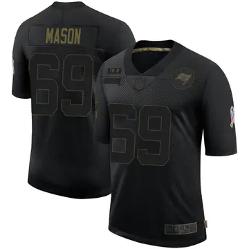Nike Shaq Mason Men's Limited Tampa Bay Buccaneers Black 2020 Salute To Service Jersey