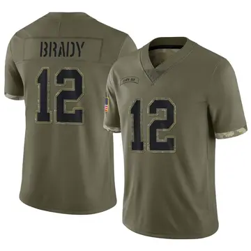 Nike Tom Brady Men's Limited Tampa Bay Buccaneers Olive 2022 Salute To Service Jersey