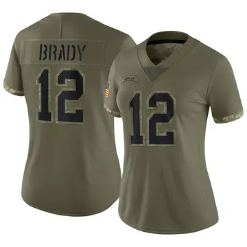 Nike Tom Brady Women's Limited Tampa Bay Buccaneers Olive 2022 Salute To Service Jersey