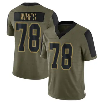 Nike Tristan Wirfs Men's Limited Tampa Bay Buccaneers Olive 2021 Salute To Service Jersey