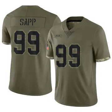 Nike Warren Sapp Men's Limited Tampa Bay Buccaneers Olive 2022 Salute To Service Jersey