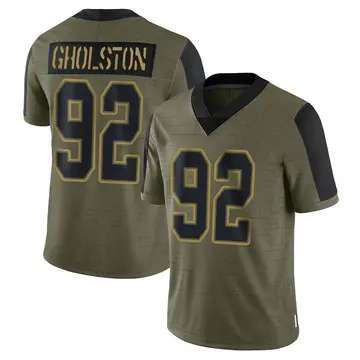 Nike William Gholston Men's Limited Tampa Bay Buccaneers Olive 2021 Salute To Service Jersey